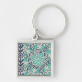 Blue Batik Tile I Sleutelhanger (Voorkant)
