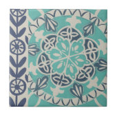 Blue Batik Tile I Tegeltje (Voorkant)