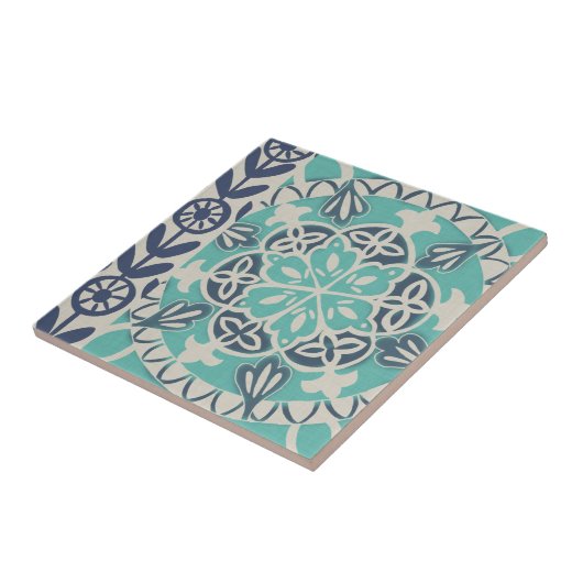 Blue Batik Tile I Tegeltje (Zijkant)