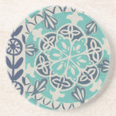 Blue Batik Tile I Zandsteen Onderzetter (Voorkant)