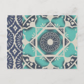 Blue Batik Tile II Briefkaart (Voorkant)