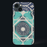 Blue Batik Tile II iPhone 13 Hoesje<br><div class="desc">Floral</div>