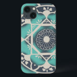 Blue Batik Tile II iPhone 13 Hoesje<br><div class="desc">Floral</div>