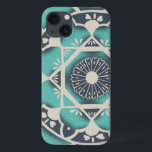 Blue Batik Tile II iPhone 13 Hoesje<br><div class="desc">Floral</div>