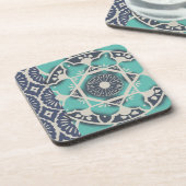 Blue Batik Tile II Drankjes Onderzetter (Linkerzijde)