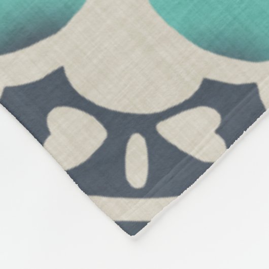 Blue Batik Tile II Fleece Deken (Hoek)