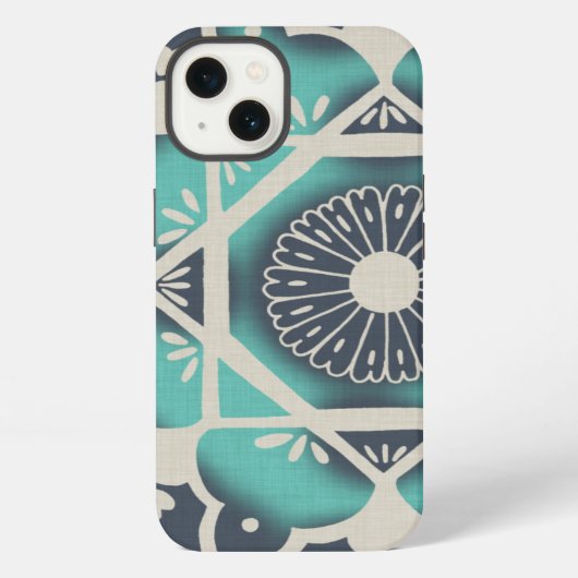 Blue Batik Tile II iPhone Hoesje (Achterkant)