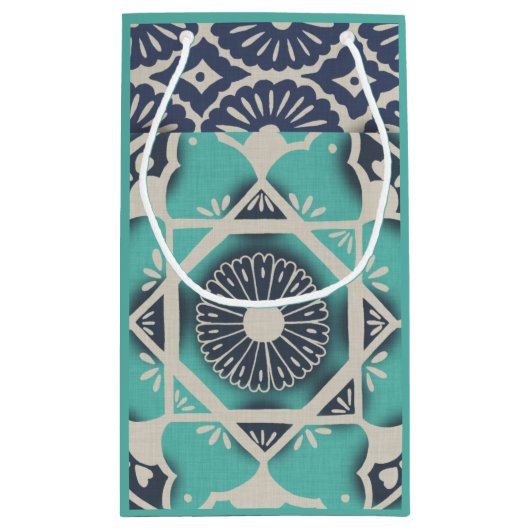 Blue Batik Tile II Klein Cadeauzakje (Achterkant)