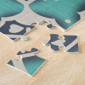 Blue Batik Tile II Legpuzzel (Zijkant)