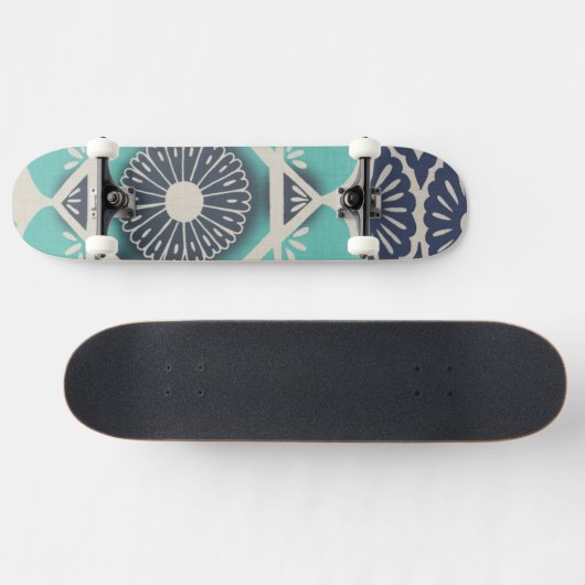 Blue Batik Tile II Persoonlijk Skateboard (Horizontaal)