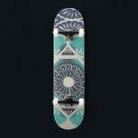 Blue Batik Tile II Persoonlijk Skateboard<br><div class="desc">Floral</div>