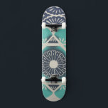 Blue Batik Tile II Persoonlijk Skateboard<br><div class="desc">Floral</div>