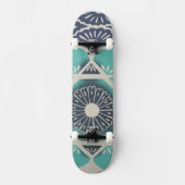 Blue Batik Tile II Persoonlijk Skateboard (Voorkant)