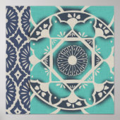 Blue Batik Tile II Poster (Voorkant)