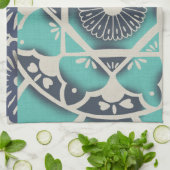 Blue Batik Tile II Theedoek (Gevouwen)