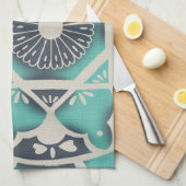 Blue Batik Tile II Theedoek (Quarter Fold)