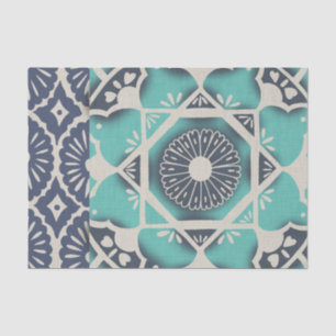 Blue Batik Tile II Tissuepapier