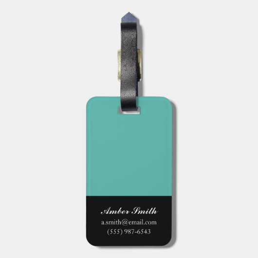 Blue Batik Tile III Bagagelabel (Achterkant verticaal)