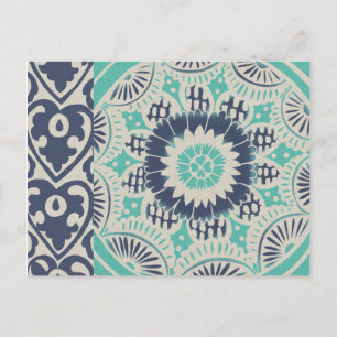 Blue Batik Tile III Briefkaart