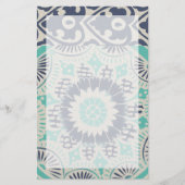 Blue Batik Tile III Briefpapier (Voorkant)