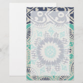 Blue Batik Tile III Briefpapier (Voorkant / Achterkant)