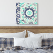 Blue Batik Tile III Canvas Afdruk (Insitu (Slaapkamer))
