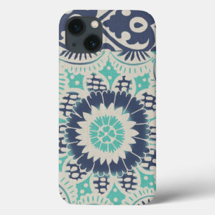 Blue Batik Tile III iPhone 13 Hoesje