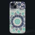 Blue Batik Tile III Case-Mate iPhone Case<br><div class="desc">Floral</div>