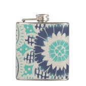 Blue Batik Tile III Heupfles (Voorkant)