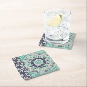 Blue Batik Tile III Kartonnen Onderzetters (Insitu)