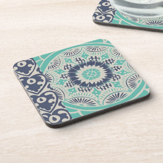 Blue Batik Tile III Onderzetter (Linkerzijde)