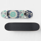 Blue Batik Tile III Persoonlijk Skateboard (Horizontaal)