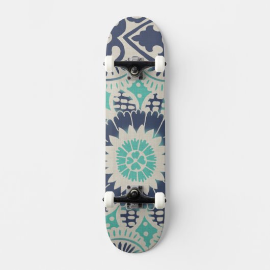 Blue Batik Tile III Persoonlijk Skateboard (Voorkant)