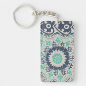 Blue Batik Tile III Sleutelhanger (Voorkant)