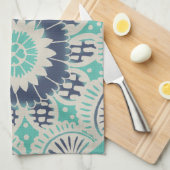 Blue Batik Tile III Theedoek (Quarter Fold)