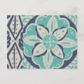 Blue Batik Tile IV Briefkaart (Voorkant)