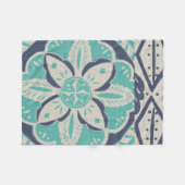 Blue Batik Tile IV Fleece Deken (Voorkant (Horizontaal))