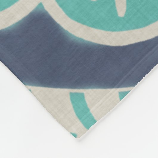 Blue Batik Tile IV Fleece Deken (Hoek)