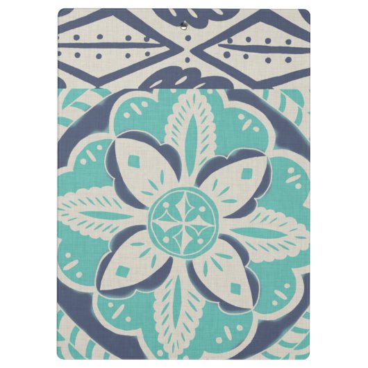 Blue Batik Tile IV Klembord (Achterkant)