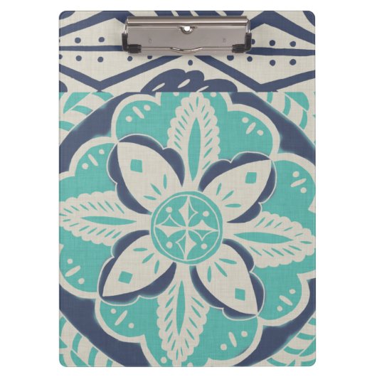 Blue Batik Tile IV Klembord (Voorkant)