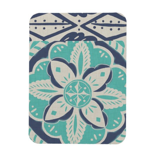 Blue Batik Tile IV Magneet (Verticaal)