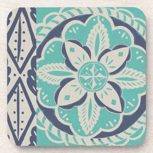 Blue Batik Tile IV Onderzetter (Voorkant)