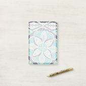 Blue Batik Tile IV Post-it® Notes (Op bureau)