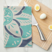 Blue Batik Tile IV Theedoek (Quarter Fold)