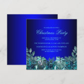 Blue Bauble & Bow kerstparty nodigt uit Kaart (Voorkant / Achterkant)