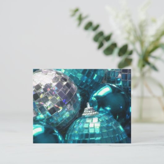 Blue Baubles briefkaart (Staand voorkant)