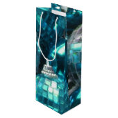Blue Baubles cadeawijn Wijn Cadeautas (Voorkant Gekanteld)