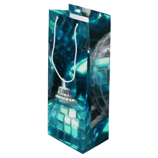 Blue Baubles cadeawijn Wijn Cadeautas (Voorkant Gekanteld)