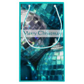 Blue Baubles Merry kerstcadeau kleine kleine tas Klein Cadeauzakje (Achterkant)