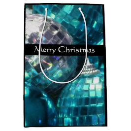 Blue Baubles Merry kerstcadeautas, zwart Medium Cadeauzakje